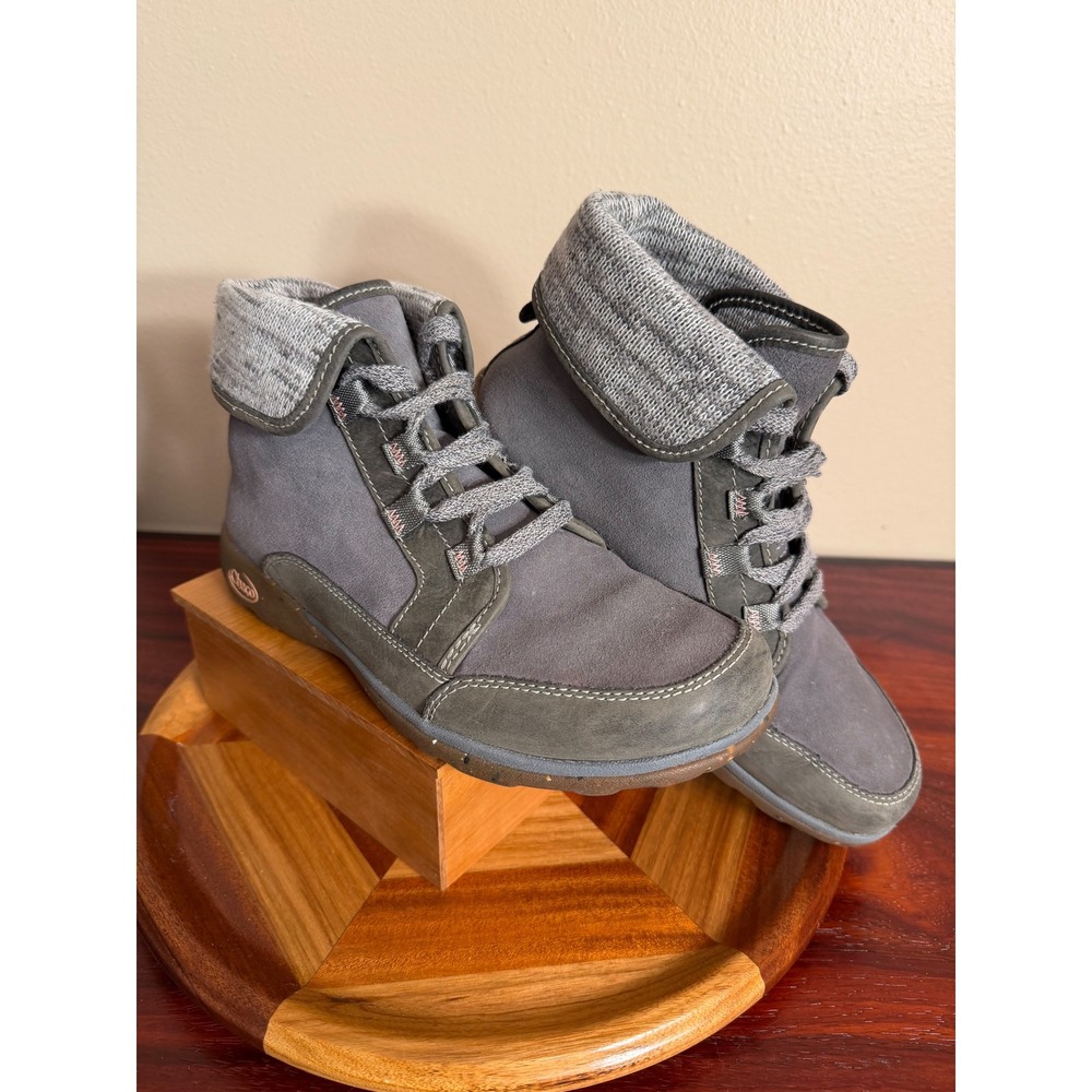 Chaco Barbary Gray Suede Wool Fold Down Ankle Boots Womens 8 J106392